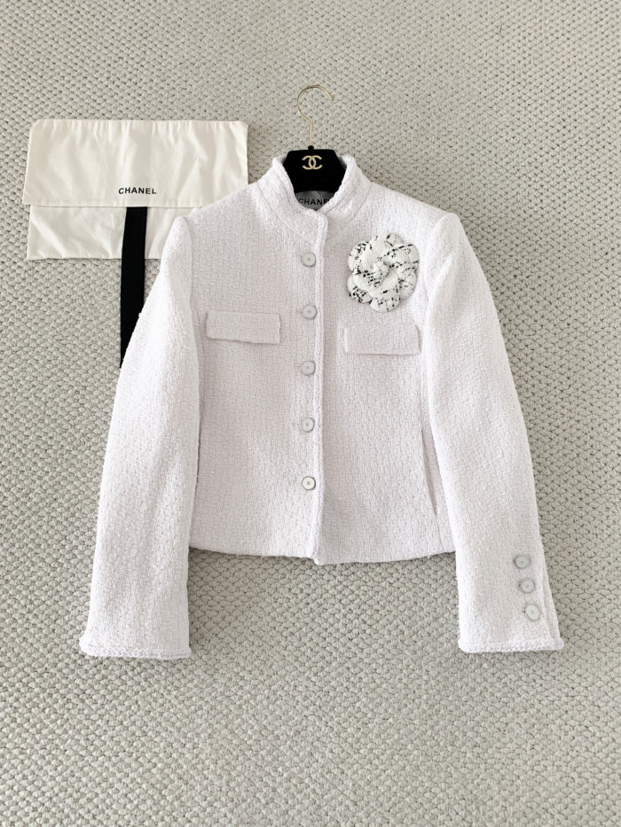 CHANEL Jacket and Shorts Tweed White #384712