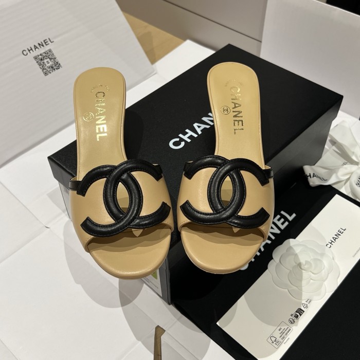 Chanel CC Kitten Heel Sandals #382676