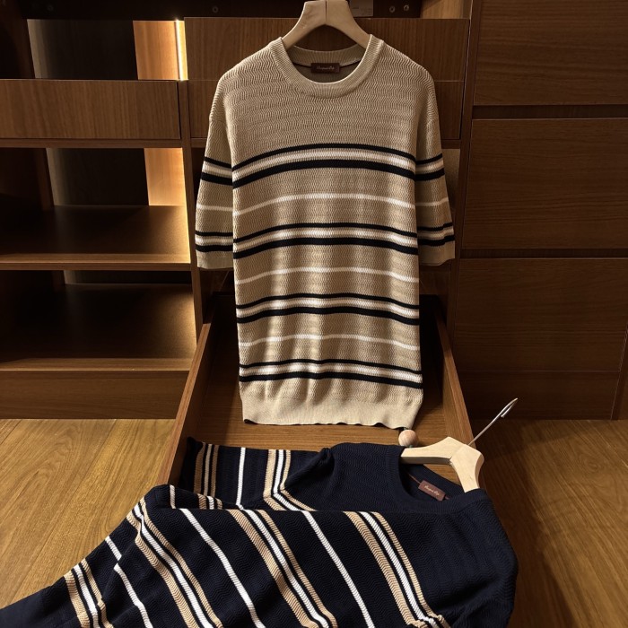 Loro Piana Striped Contrast Knitted T-shirt #384970