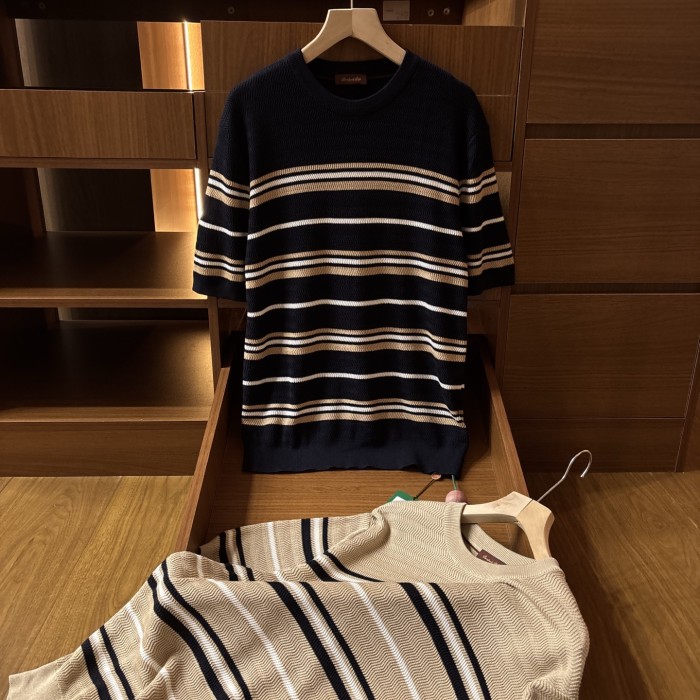 Loro Piana Striped Contrast Knitted T-shirt #384970