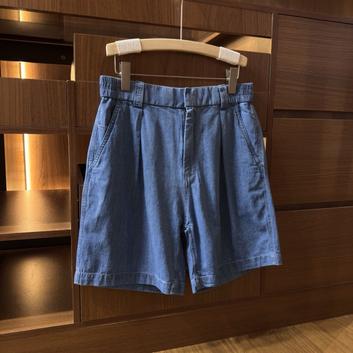 Loro Piana Evie Shirt Reinga Bermuda Shorts Cotton Linen Sapphire Dream #384969