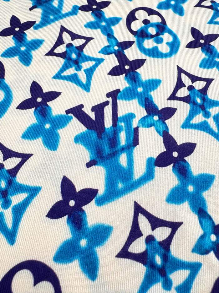 LOUIS VUITTON Monogram Printed Silk Short-Sleeved Shirt and Shorts #385050