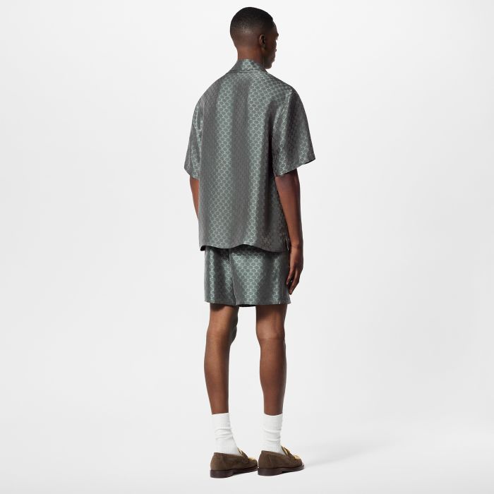 LOUIS VUITTON Short-Sleeved Jacquard Silk-Blend Shirt and Shorts 1AFRMD #385021