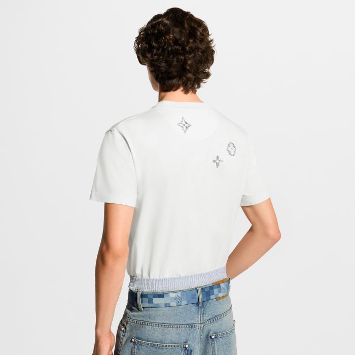 LOUIS VUITTON Embroidered Signature Short-Sleeved T-Shirt #385047