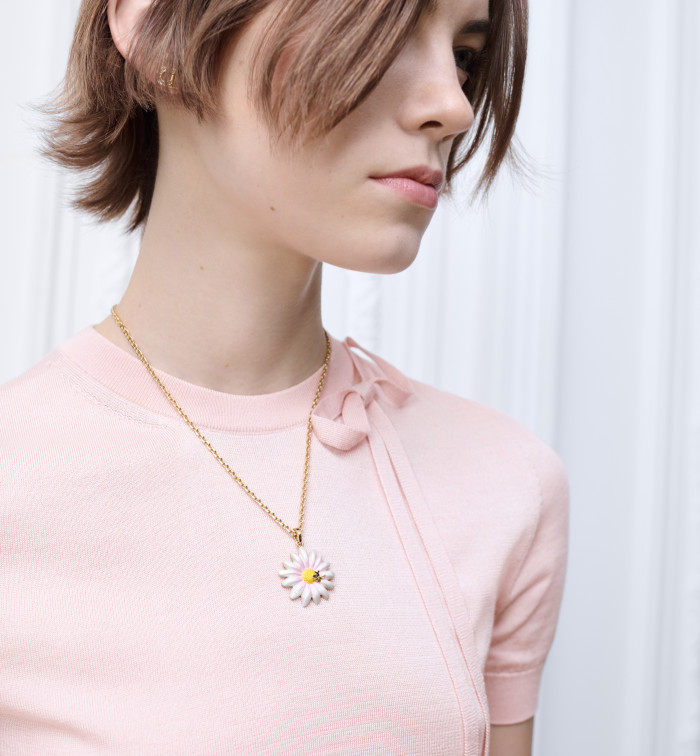DIOR Dior Daisy Necklace Gold-Finish Metal and Multicolor Lacquer #385052