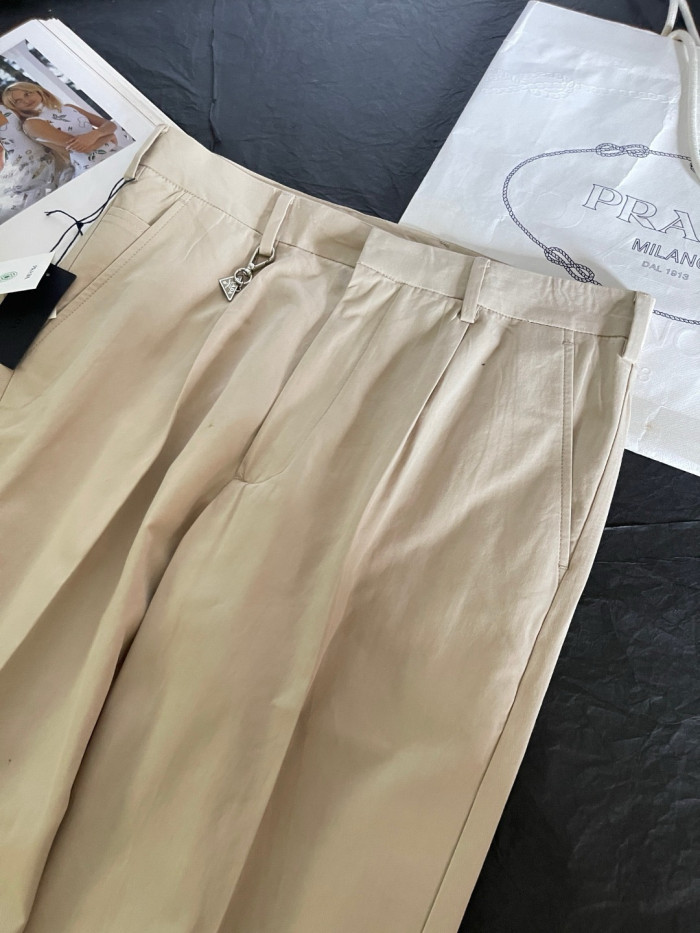 PRADA Sand Beige Cotton Pants #384987