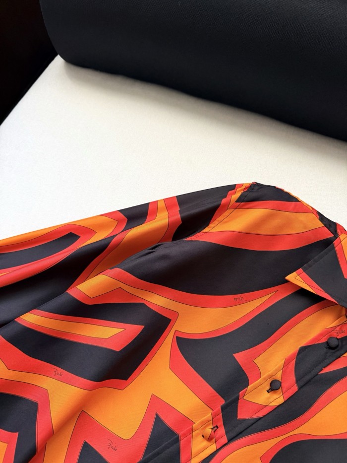 PUCCI Labirinto Print Silk Shirt #384588