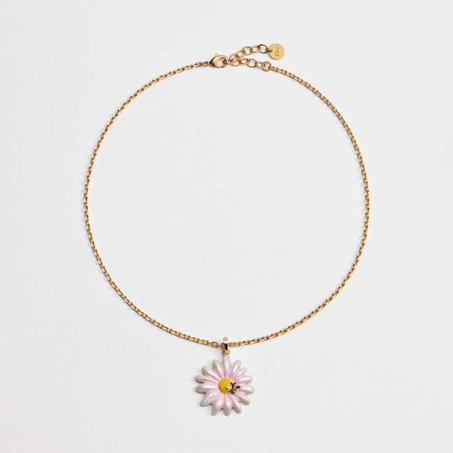 DIOR Dior Daisy Necklace Gold-Finish Metal and Multicolor Lacquer #385052