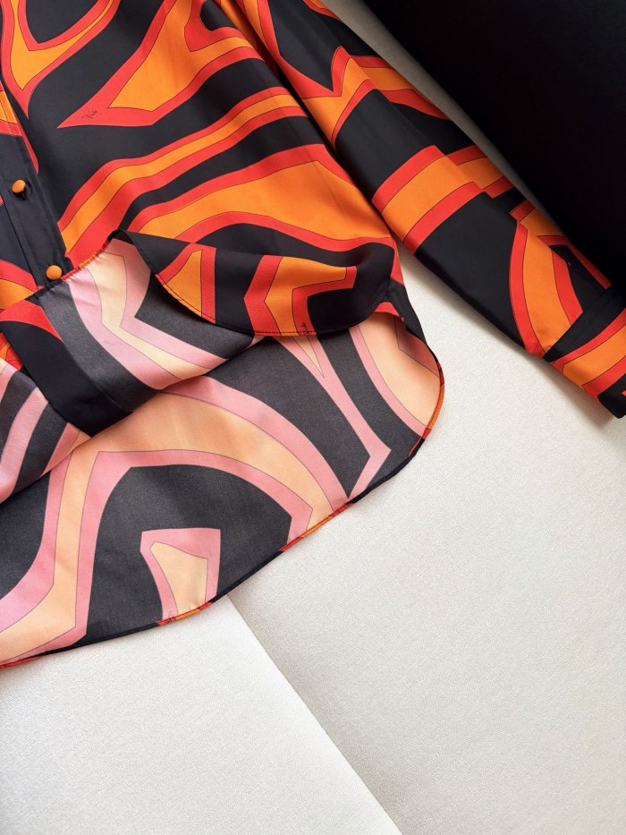 PUCCI Labirinto Print Silk Shirt #384588