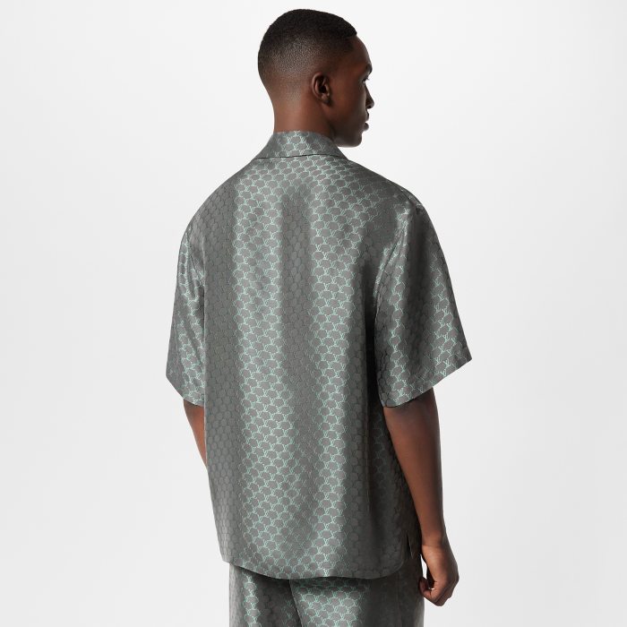 LOUIS VUITTON Short-Sleeved Jacquard Silk-Blend Shirt and Shorts 1AFRMD #385021