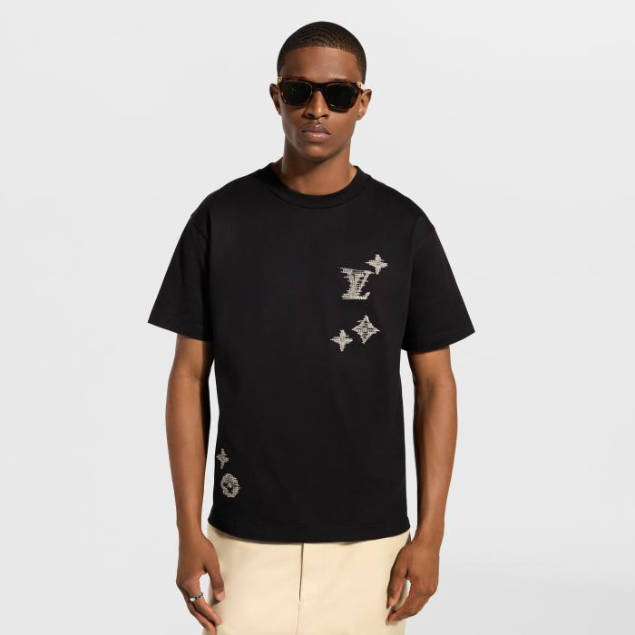 LOUIS VUITTON Embroidered Signature Short-Sleeved T-Shirt #385047
