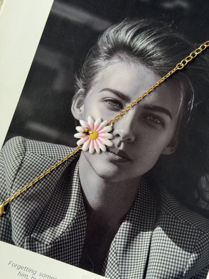 DIOR Dior Daisy Bracelet Gold-Finish Metal and Multicolor Lacquer #385053