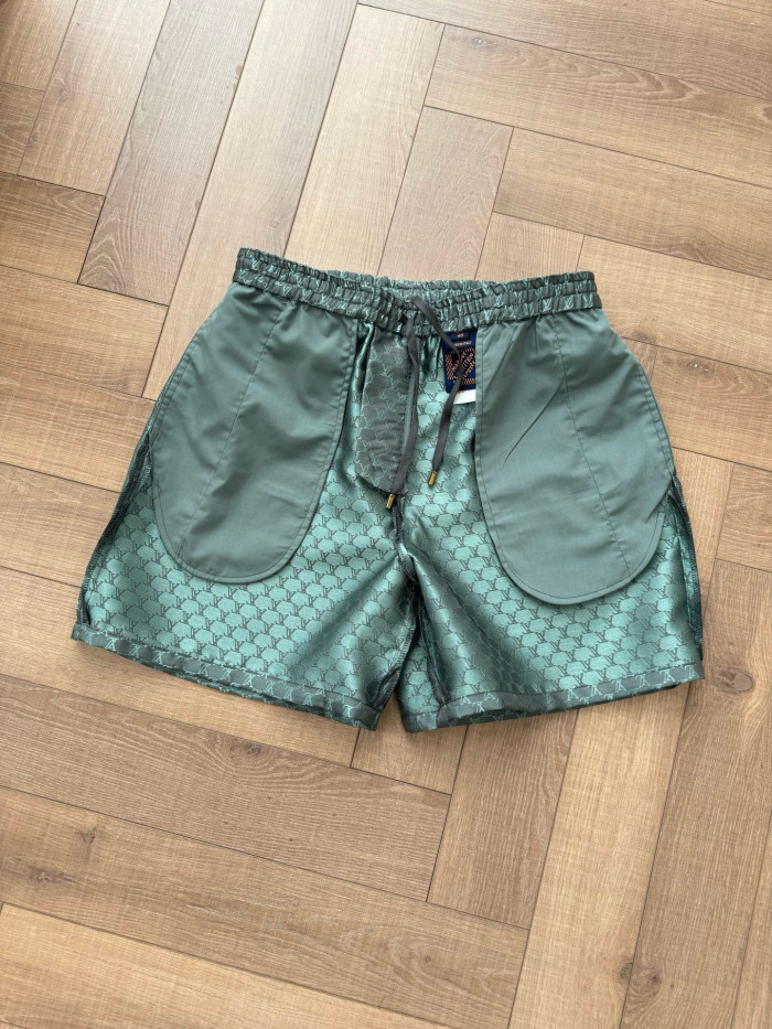 LOUIS VUITTON Short-Sleeved Jacquard Silk-Blend Shirt and Shorts 1AFRMD #385021