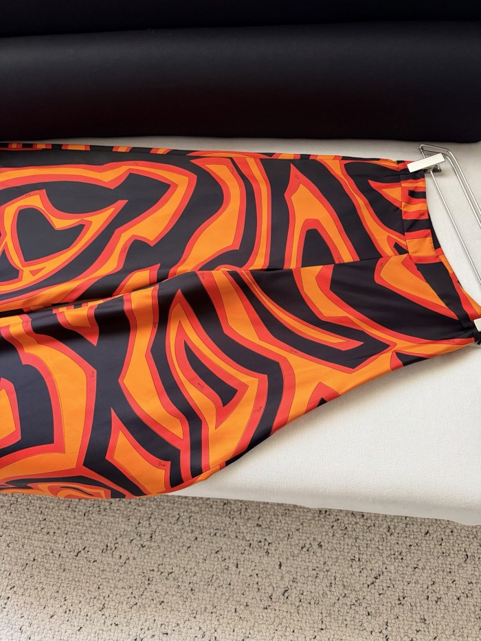 PUCCI Labirinto Print Silk Palazzo Pants #384589
