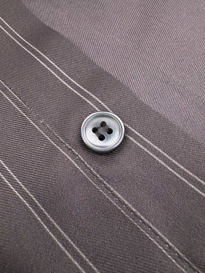 Saint Laurent Shirt in Cassandre Stripe Silk Crepe De Chine in Grey Silver #385016