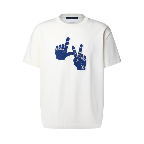 LOUIS VUITTON Short-Sleeved Signature Patch Crewneck #385045