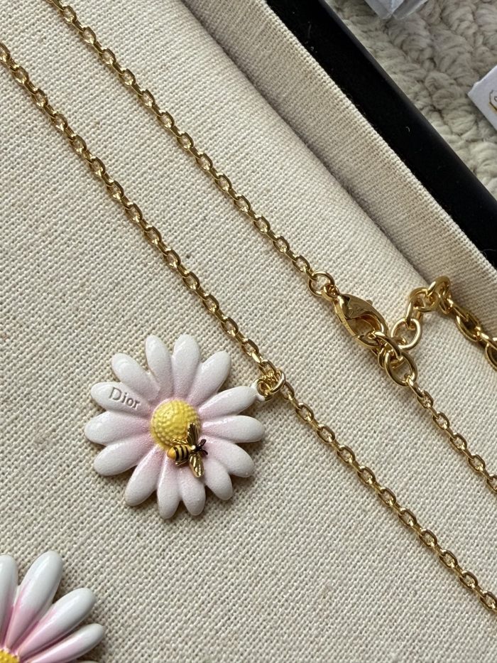 DIOR Dior Daisy Necklace Gold-Finish Metal and Multicolor Lacquer #385052