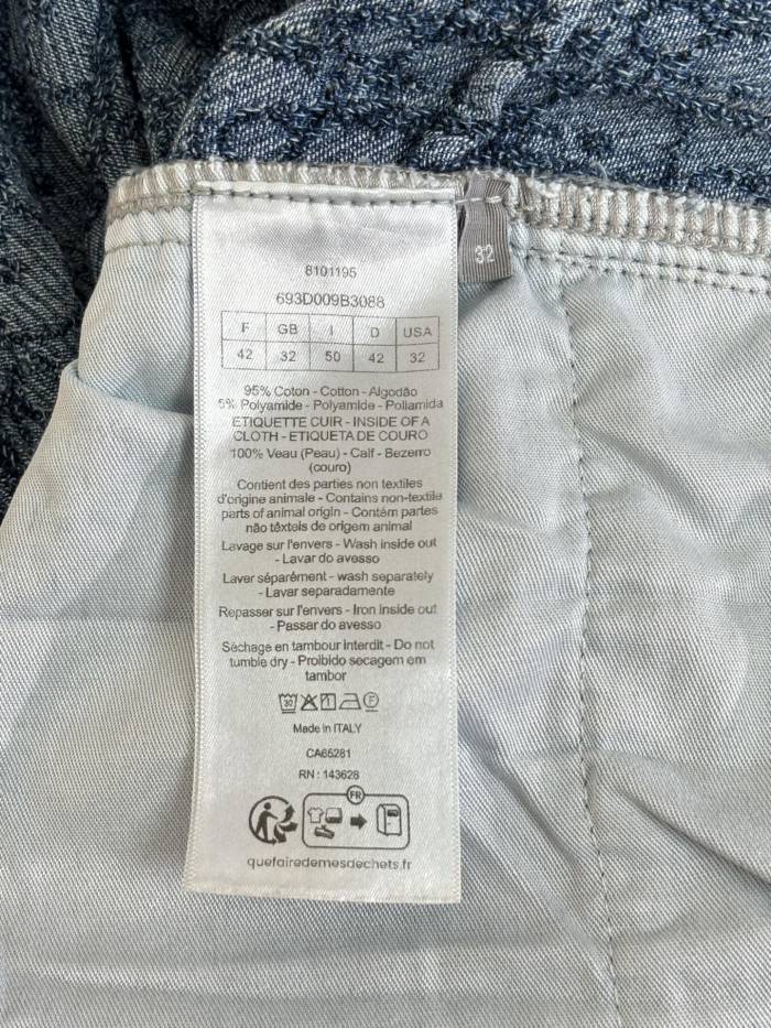 DIOR Dior Oblique Short-Sleeved Shirt and Shorts Comfortable Fit Blue Spongy Cotton-Blend Twill #384371