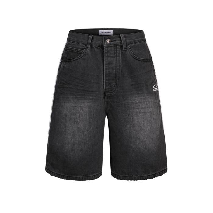 Balenciaga Piping Detail Denim Shorts #385127