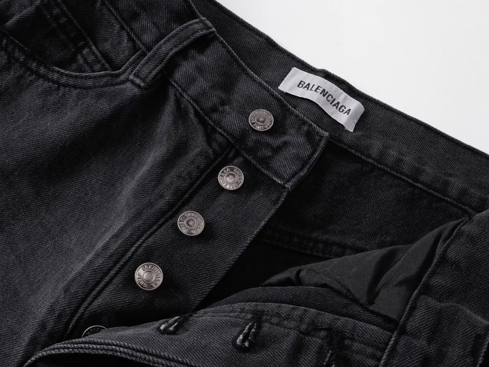 Balenciaga Piping Detail Denim Shorts #385127