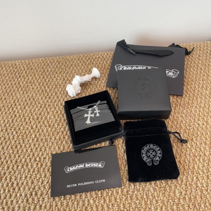 Chrome Hearts Double Cross Necklace #385196
