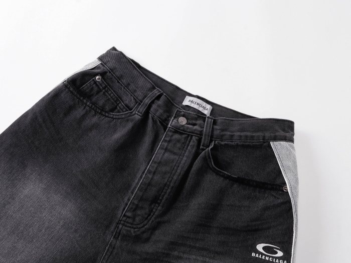 Balenciaga Piping Detail Denim Shorts #385127