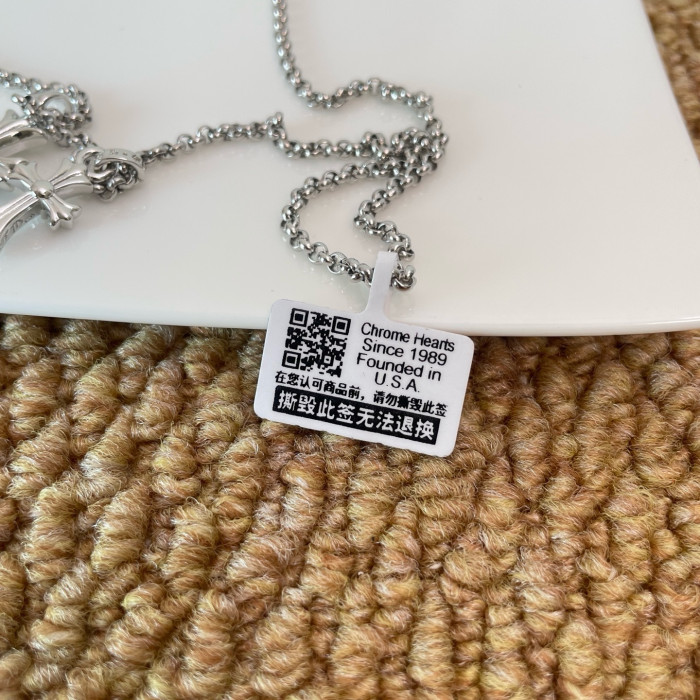 Chrome Hearts Double Cross Necklace #385196