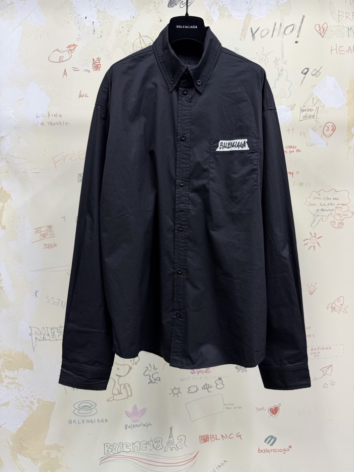 Balenciaga Top-quality Version Masking Tape Long Sleeve Shirt Large Fit #385107