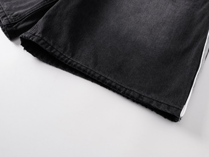 Balenciaga Piping Detail Denim Shorts #385127