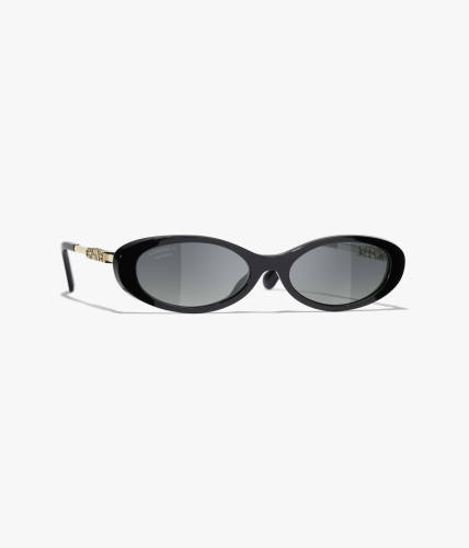 Chanel Sunglasses Oval Sunglasses Acetate Metal #385124