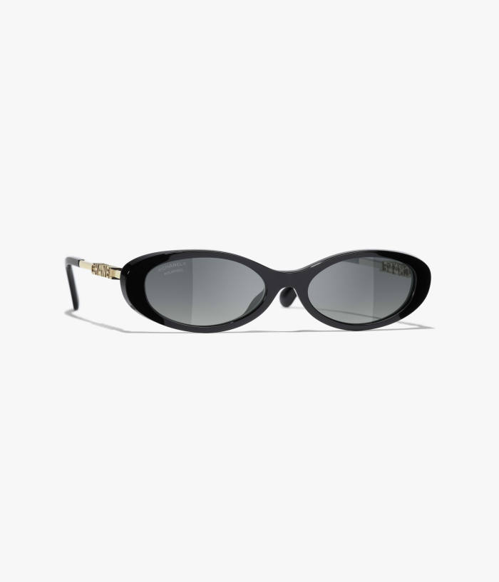 Chanel Sunglasses Oval Sunglasses Acetate Metal #385124