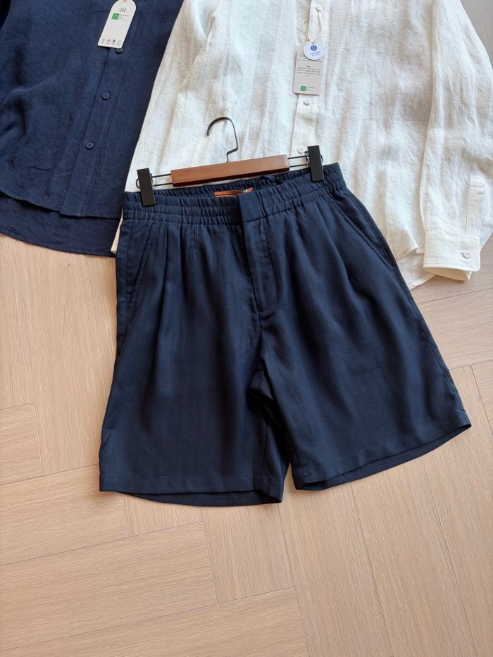 ZEGNA Mulberry Silk Linen Shorts #385175