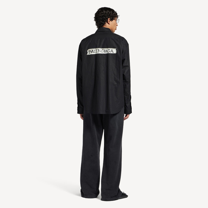 Balenciaga Top-quality Version Masking Tape Long Sleeve Shirt Large Fit #385107