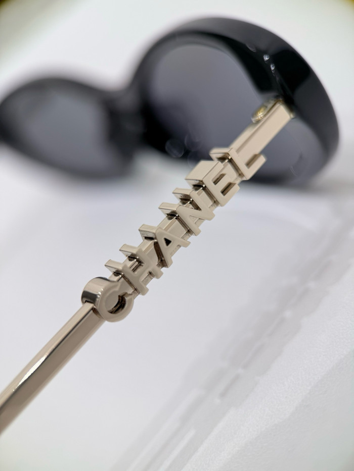 Chanel Sunglasses Oval Sunglasses Acetate Metal #385124