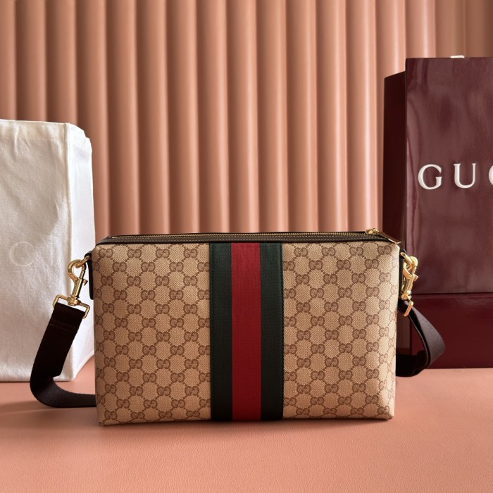 GUCCI Gucci Essence Classic Medium Crossbody Bag Gg Canvas #385178