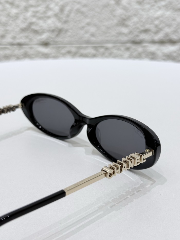 Chanel Sunglasses Oval Sunglasses Acetate Metal #385124