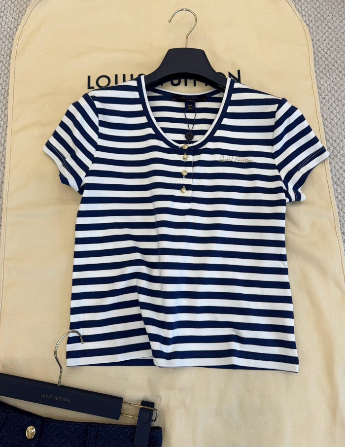 LOUIS VUITTON Striped Fitted T-Shirt #385203