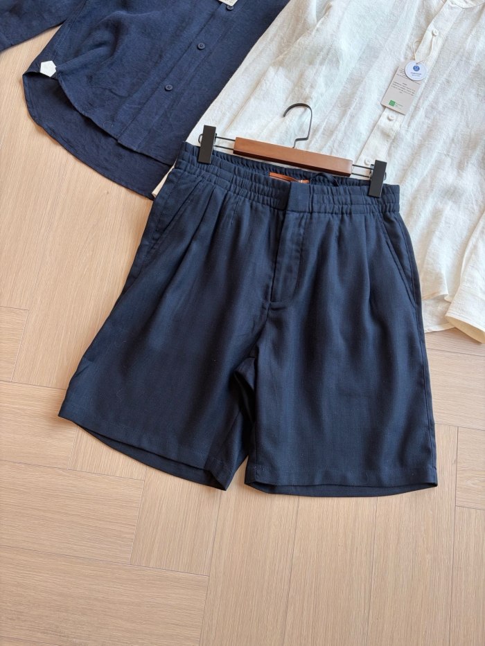 ZEGNA Mulberry Silk Linen Shorts #385175