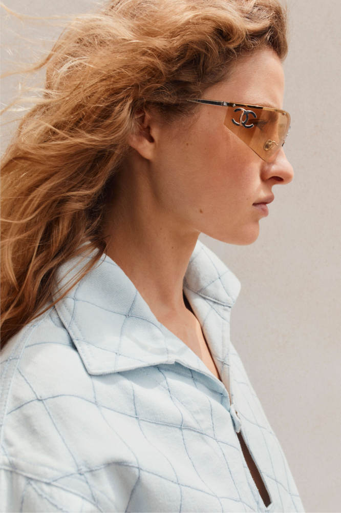 Chanel Top-quality Version Blouse Embroidered Denim Light Blue #385476