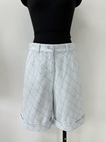 Chanel Top-quality Version Shorts Embroidered Light Blue #385475