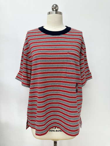 Chanel Top-quality Version Seahorse Striped T-shirt #385473
