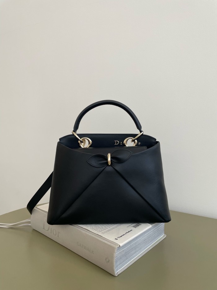 DIOR Small Dior Cigale Bag Shiny Supple Calfskin #385466