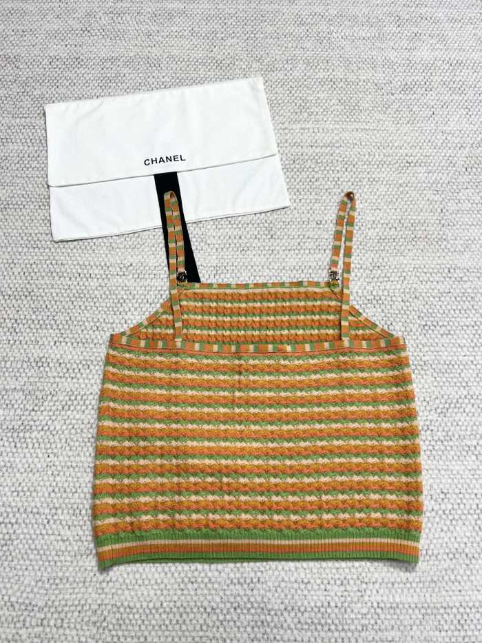 Chanel Top-quality Version Color block cashmere suspenders #287801