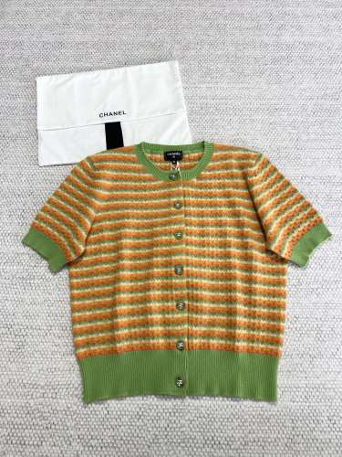 Chanel Top-quality Version Color Block Cashmere Short Sleeves #301130