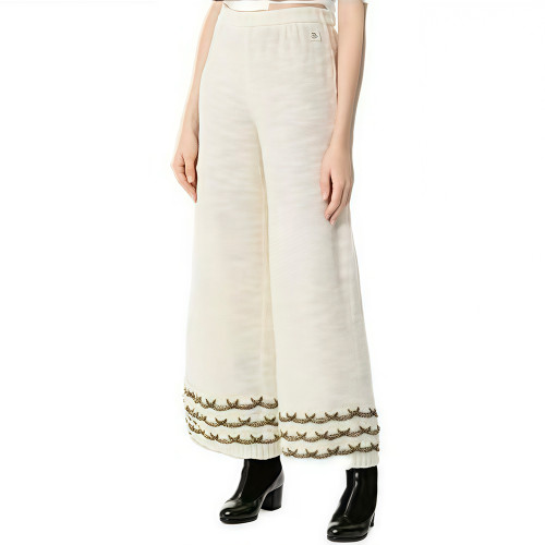 Chanel Top-quality Version Gold Thread Knitted Cardigan Pants Suit #330295