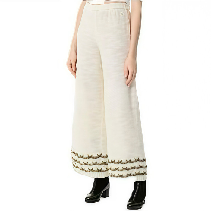 Chanel Top-quality Version Gold Thread Knitted Cardigan Pants Suit #330295