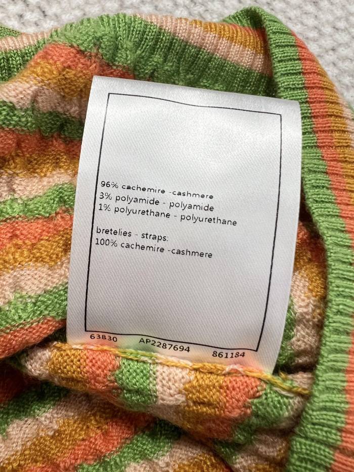 Chanel Top-quality Version Color block cashmere suspenders #287801