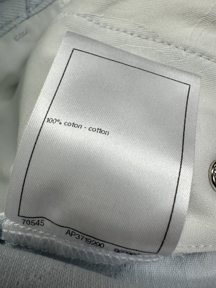 Chanel Top-quality Version Jeans Embroidered Denim Light Blue #385477