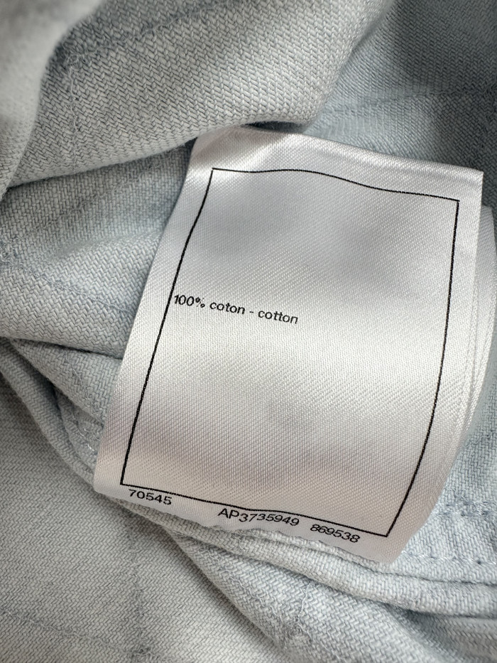 Chanel Top-quality Version Blouse Embroidered Denim Light Blue #385476