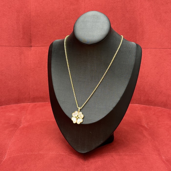 DIOR Dior Sparkling Clover Necklace Gold-Finish Metal and Mother-of-Pearl #385656